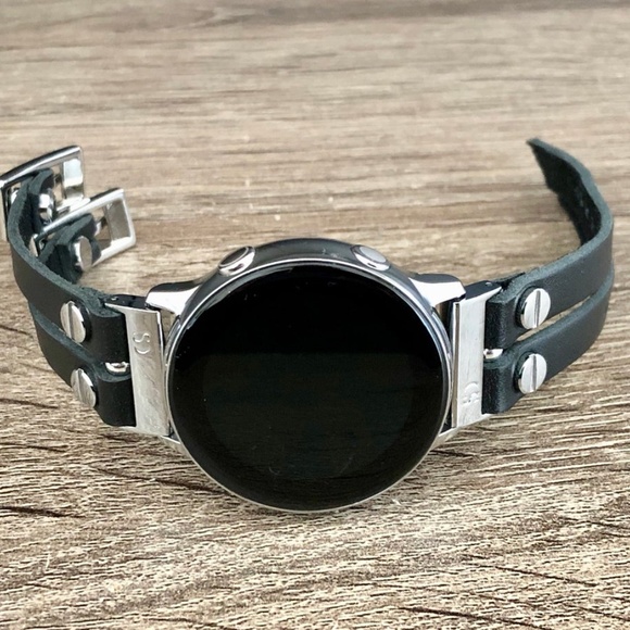 Double Strap Galaxy 42mm Black Leather Bracelet main image 5
